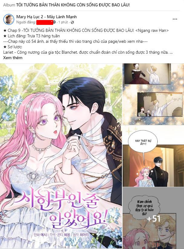 Tôi Tưởng Bản Thân Không Còn Sống Được Bao Lâu Chap 9.1 - Next Chap 10.2